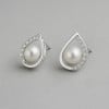 Boucles d'oreilles clous argent perles coeur