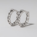 Boucles d'oreilles homme creoles anneau acier chaine tressee - paire