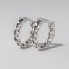 Boucles d'oreilles homme creoles anneau acier chaine tressee - paire