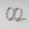 Boucles d'oreilles homme creoles anneau acier chaine tressee - paire