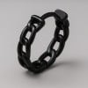 Boucles d'oreilles homme creoles anneau acier chaine tressee - paire