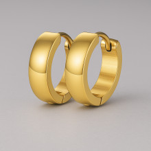 Men's hoop earrings with steel ring - pair