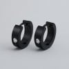 Boucles d'oreilles Homme acier plaque bleu zirconium - paire