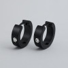Boucles d'oreilles Homme acier plaque bleu zirconium - paire