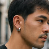 Boucles d'oreilles homme creoles acier facettes