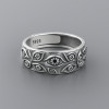 Bague argent ouvert homme oeil de dieu