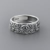 Bague argent ouvert homme oeil de dieu