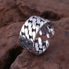 Bague argent chaine tresse ouvert