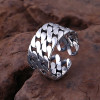 Bague argent chaine tresse ouvert