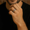 Bague homme argent tresse