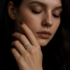 Bague ouverte argent lignes croisees infini