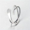 Bague ouverte argent lignes croisees infini