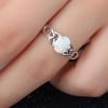 Bague argent 925 rhodie celtique opale ovale