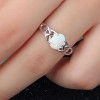 Bague argent 925 rhodie celtique opale ovale