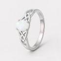 Anillo de plata 925 celta rodio ópalo ovalado