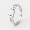 Bague argent 925 rhodie celtique opale ovale