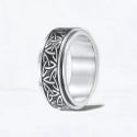 Bague homme anneau tournant antistress acier noeud celtique