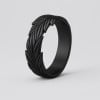N Bague homme anneau feuilles épi finition oxydé
