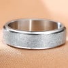 Noir Bague acier homme anneau sable tournant anti stress a graver