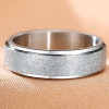 Men's Sandy Stainless Steel Spinner Custom engraving Ring