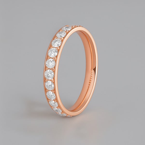 Bague d'éternité en titane plaqué or – Zircon et gravure offerte