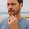 B Bague homme anneau ecaille serpent anti-stress tournant