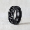 N Bague homme acier chaine tournant anti stress personnalisable