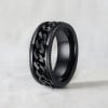 M Bague homme acier chaine tournant anti stress personnalisable