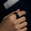 Bague homme acier chaine tournant anti stress personnalisable