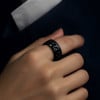 Bague homme acier chaine tournant anti stress personnalisable