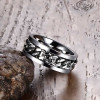 Herrenring aus Stahl mit drehbarer Anti-Stress-Kette, anpassbare Gravur