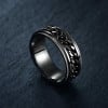 N Bague homme acier chaine tournant anti stress personnalisable