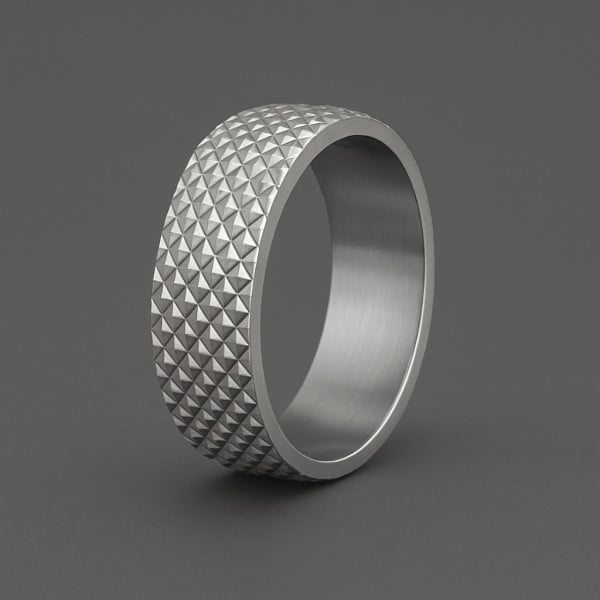 Bague En Argent Massif - Motifs En Relief, Taille 51/52 - Occasion