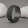 Bague personnalisee anneau homme acier motif relief