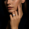 Bague de fiançailles femme double anneau argent zirconium