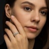 Bague anneau infini argent rhodie opale zirconium