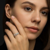 Bague anneau infini argent rhodie opale zirconium