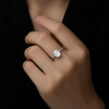 Bague femme argent zircon ovale