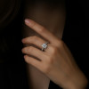 blanc Bague argent zircon carré 3 couleurs