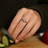Women's silver oval zirconium ring 3 colors