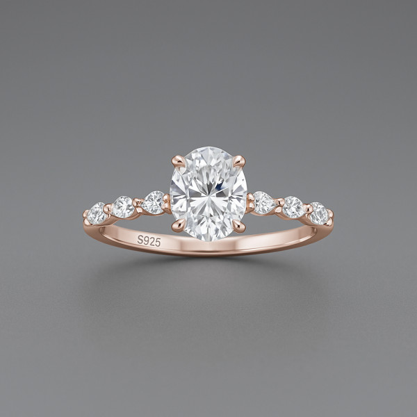 Bague Solitaire Vintage - Cubic Zirconium Sur Argent 925 - Taille 53 - Alliance Classique Neuve (vieux Stock)