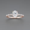 Zilveren ovale zirkoniumring voor dames, 3 kleuren