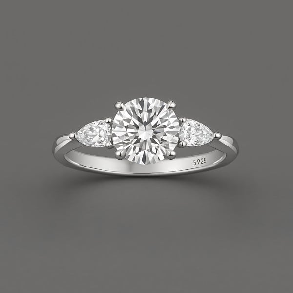 Bague de fiançailles moissanite argent