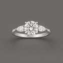 925 Sterling Silver Engagement Ring – Brilliant Moissanite 2 carats with Custom Engraving