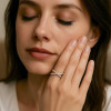 D Bague argent infini zircons