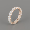 Bague anneau argent ligne zircons