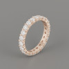 Bague anneau argent ligne zircons