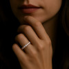 O Bague anneau argent ligne zircons
