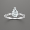 Bague fiancaille femme argent zirconium goutte eau 3 couleurs