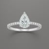 M Bague fiancaille femme argent zirconium goutte eau 3 couleurs